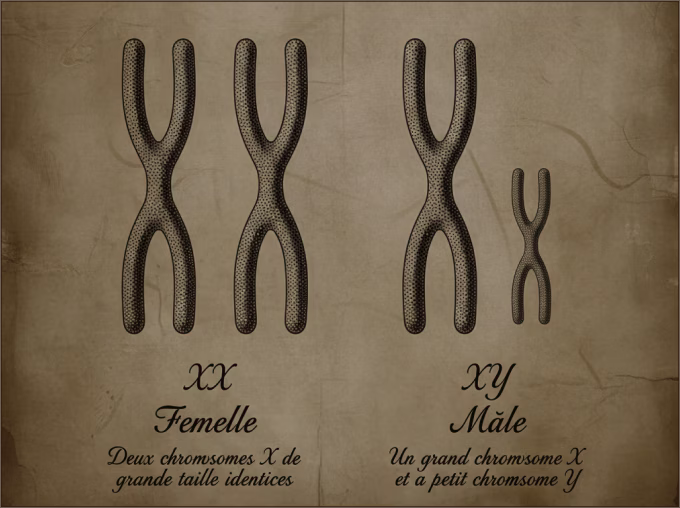 Diagram of X and Y chromosomes